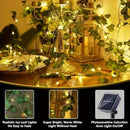 Guirlanda de folhas de hera com luzes LED quentes, ideal para decoração festiva e ambiente acolhedor