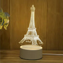 Luminária 3D Torre Eiffel com luz suave, ideal para decoração de quarto ou escritório